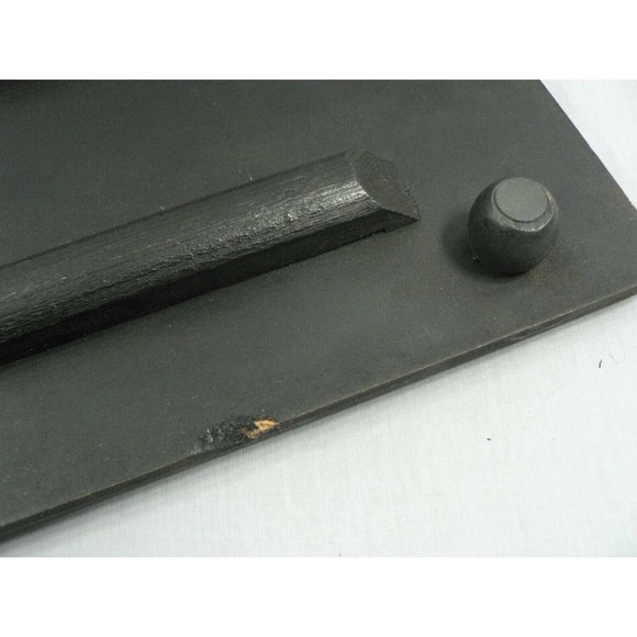 Tray Serving Handmade Wood Metal Insert Cut Out Detailing - Picture 6 of 7